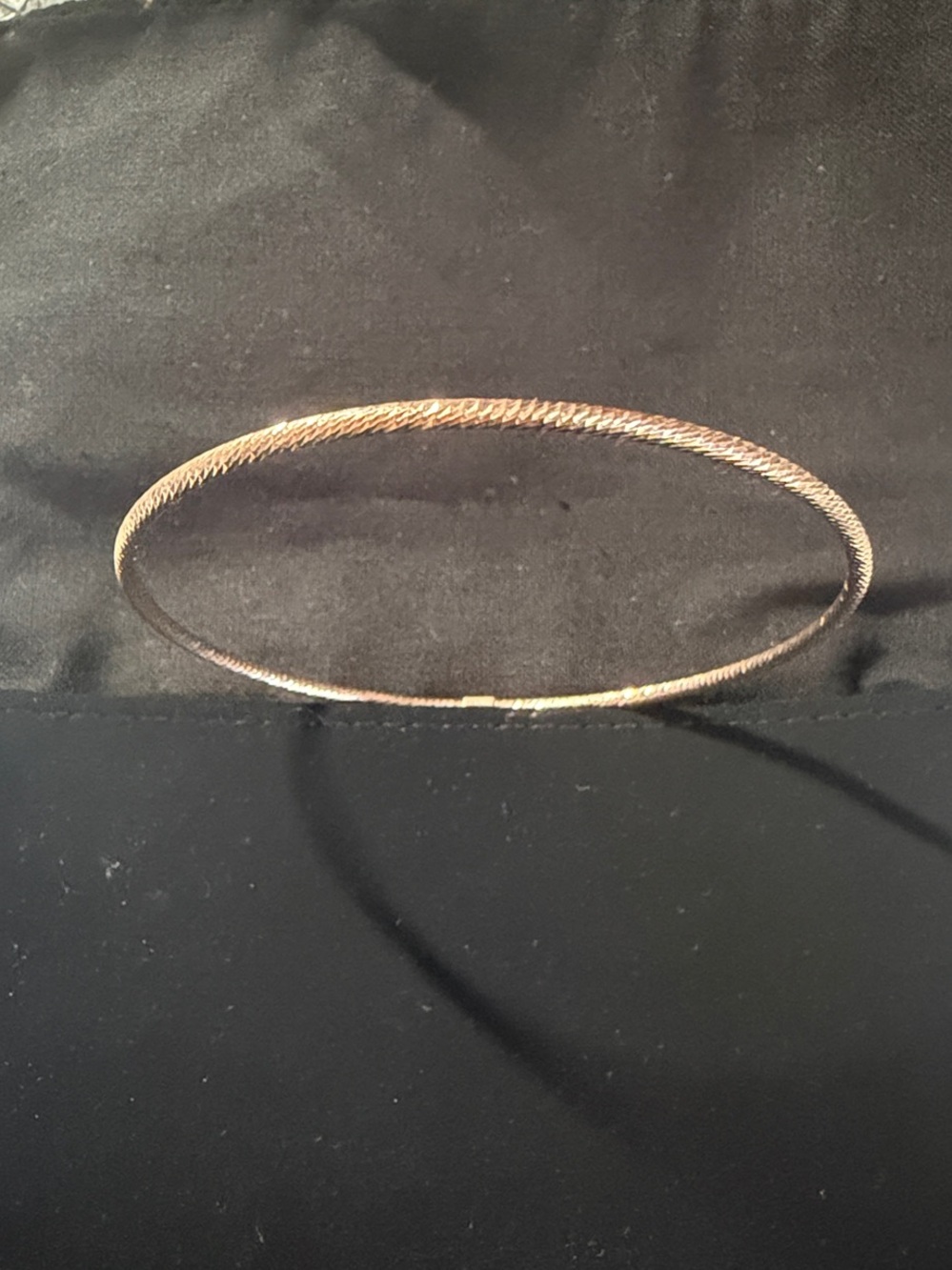 1 Rose gold-plated sterling silver Twisted Rope Bangle Bracelet